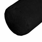 Cuscini a rullo 2 pcs Nero Ø 25 x 70 cm Tessuto in Microfibra