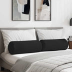 Cuscini a rullo 2 pcs Nero Ø 25 x 70 cm Tessuto in Microfibra