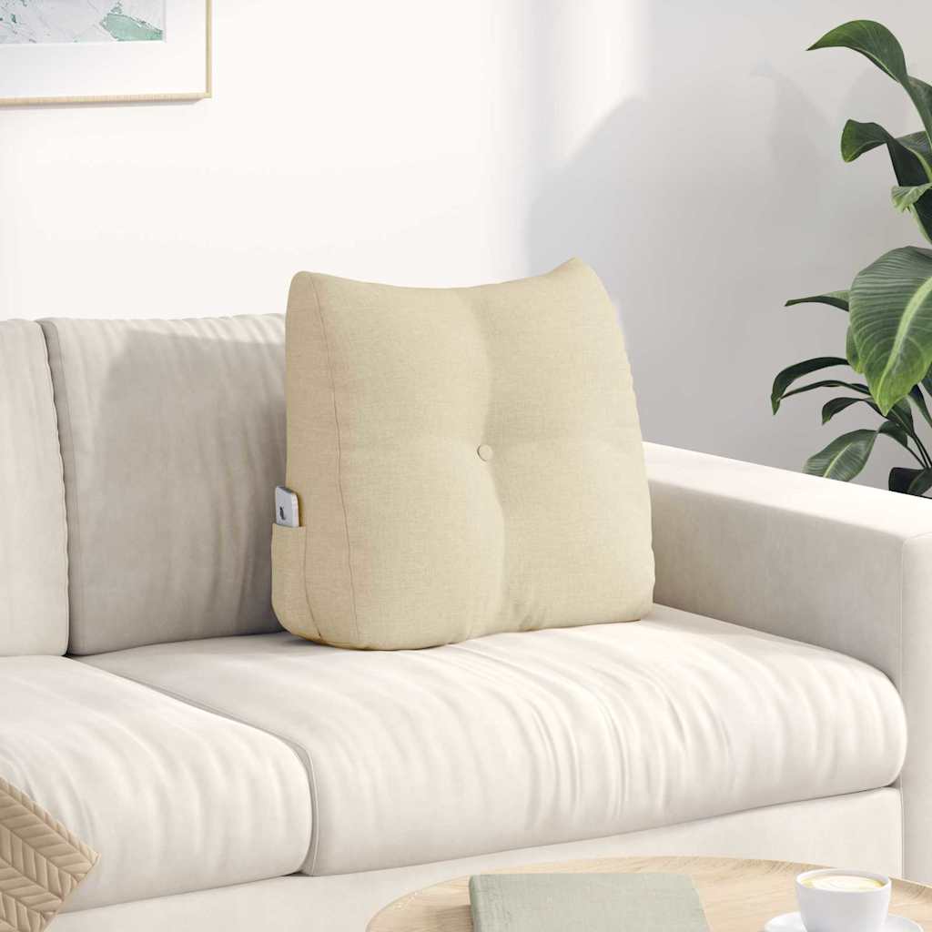 Cuscino per Schiena Crema 45 x 24 x 50 cm Tessuto