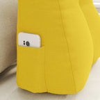 Cuscino per Schiena Giallo Chiaro 45 x 24 x 50 cm Tessuto