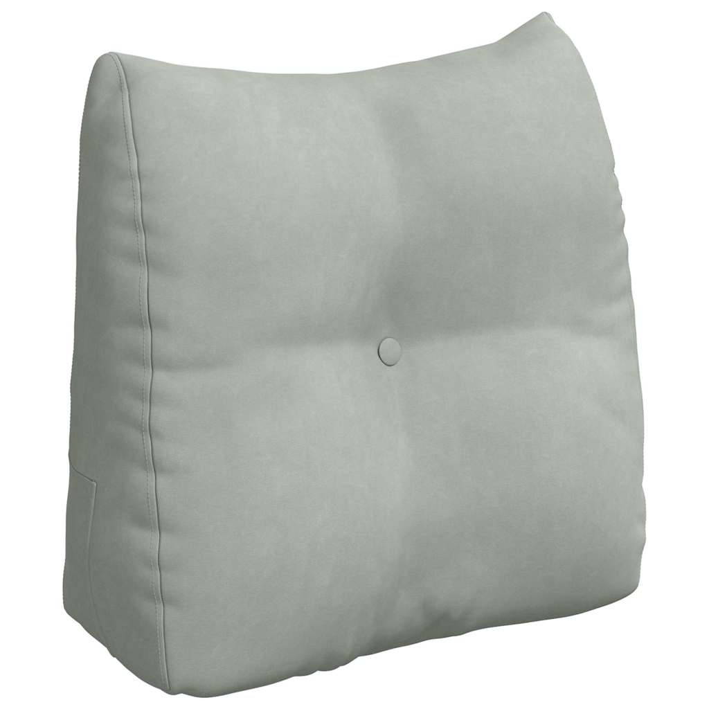Cuscino per Schiena Grigio chiaro 45 x 24 x 50 cm Velluto