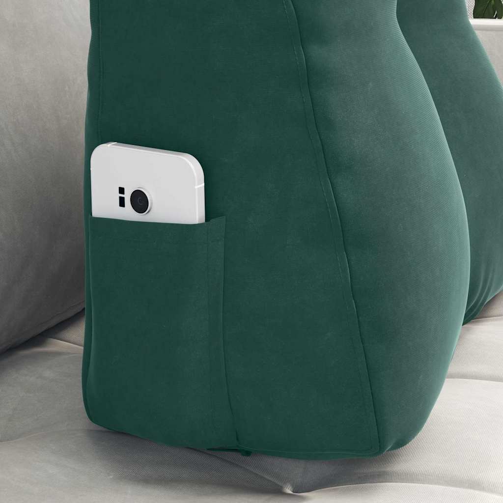 Cuscino per Schiena Verde Scuro 45 x 24 x 50 cm Velluto