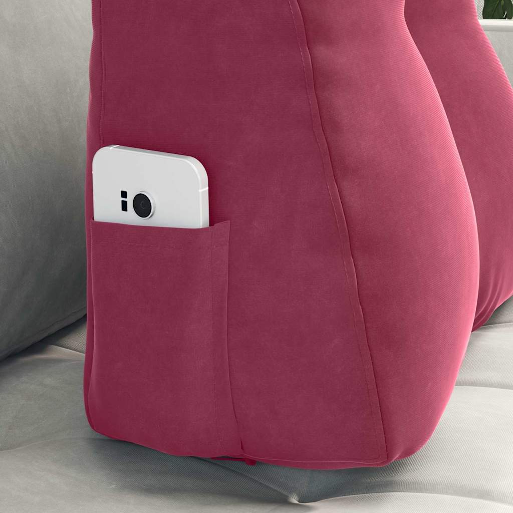 Cuscino per Schiena Rosso Vino 45 x 24 x 50 cm Velluto