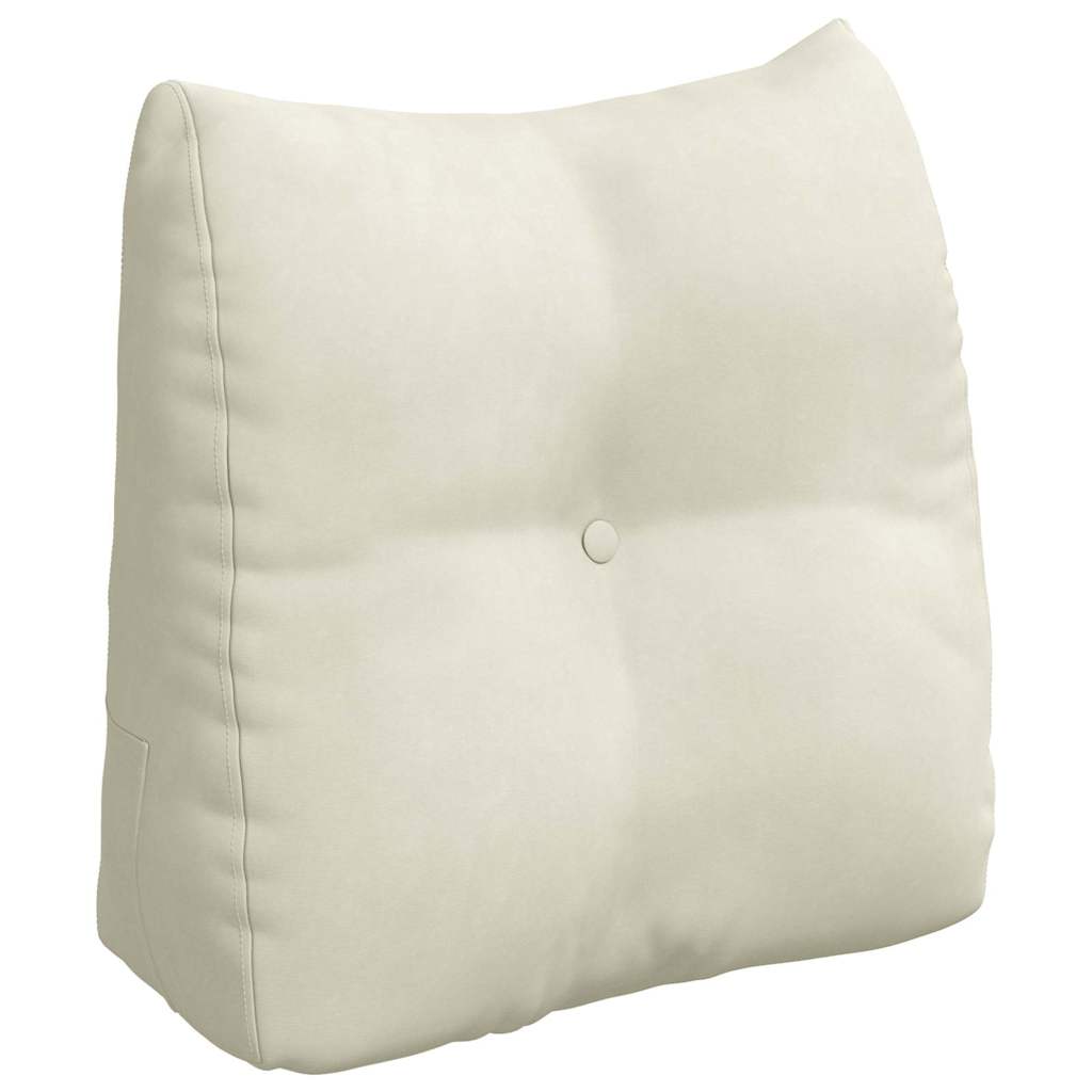 Cuscino per Schiena Crema 45 x 24 x 50 cm Velluto