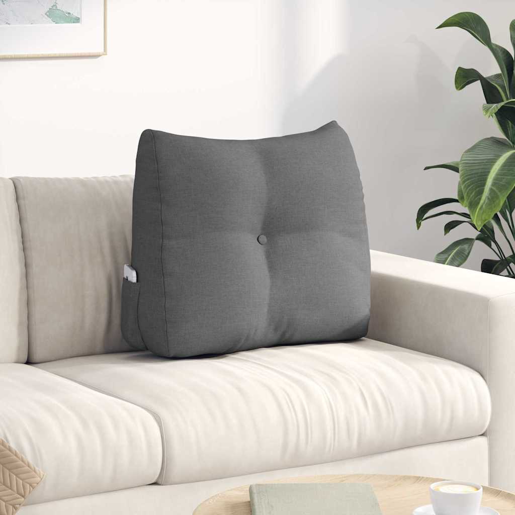 Cuscino per Schiena Grigio scuro 60 x 24 x 50 cm Tessuto