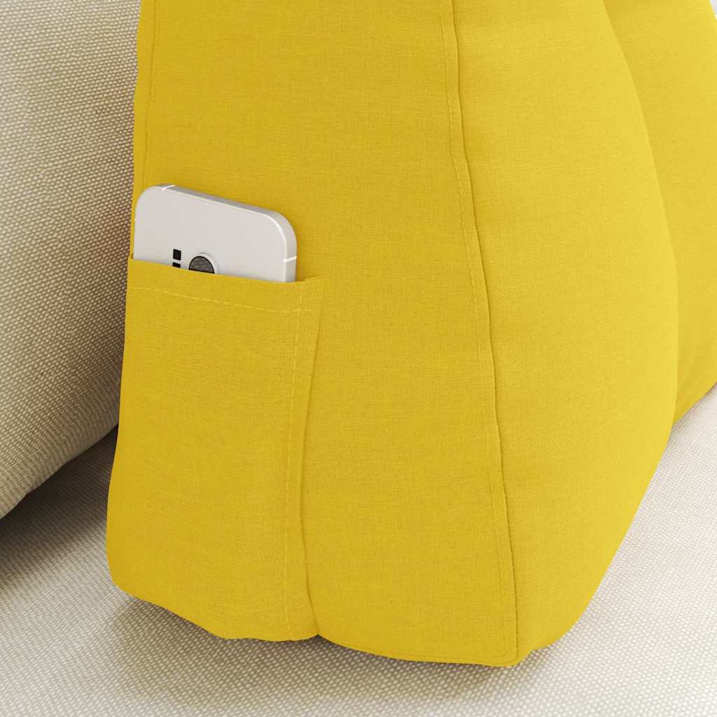 Cuscino per Schiena Giallo Chiaro 60 x 24 x 50 cm Tessuto