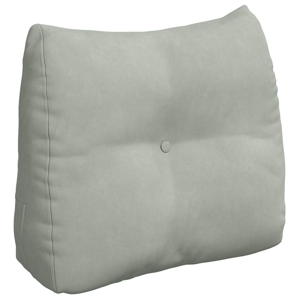 Cuscino per Schiena Grigio chiaro 60 x 24 x 50 cm Velluto