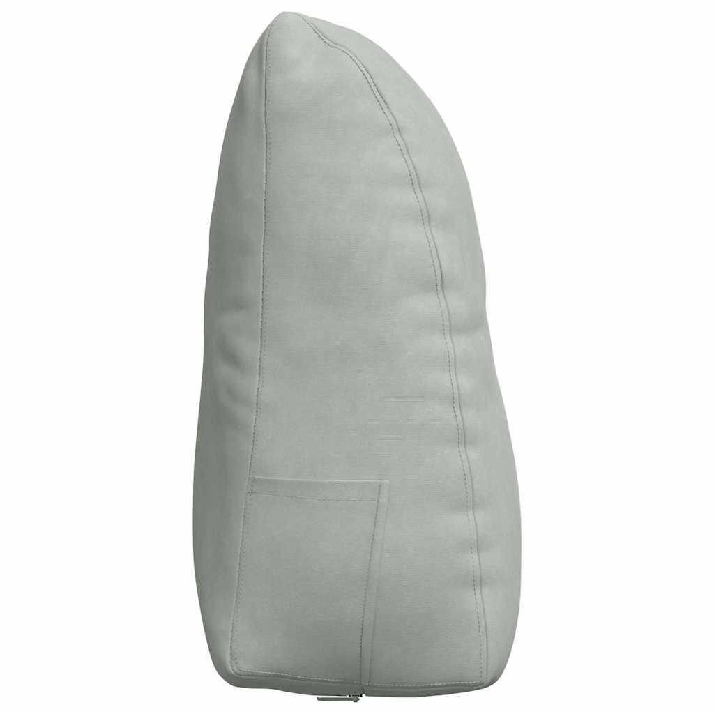 Cuscino per Schiena Grigio chiaro 60 x 24 x 50 cm Velluto