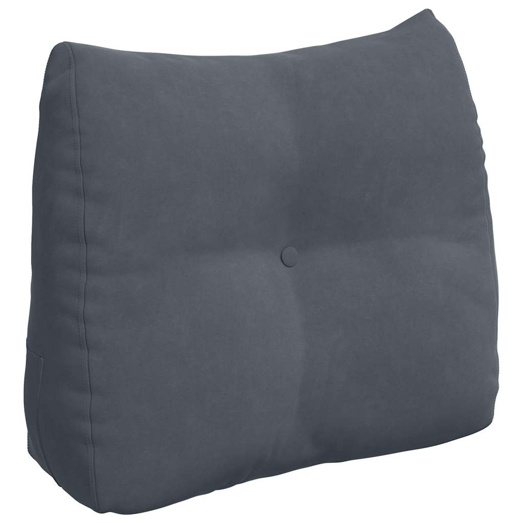 Cuscino per Schiena Grigio scuro 60 x 24 x 50 cm Velluto
