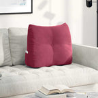 Cuscino per Schiena Rosso Vino 60 x 24 x 50 cm Velluto