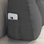 Cuscino per Schiena Grigio scuro 80 x 24 x 50 cm Tessuto