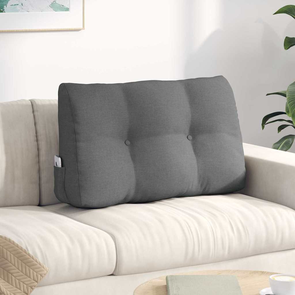Cuscino per Schiena Grigio scuro 80 x 24 x 50 cm Tessuto