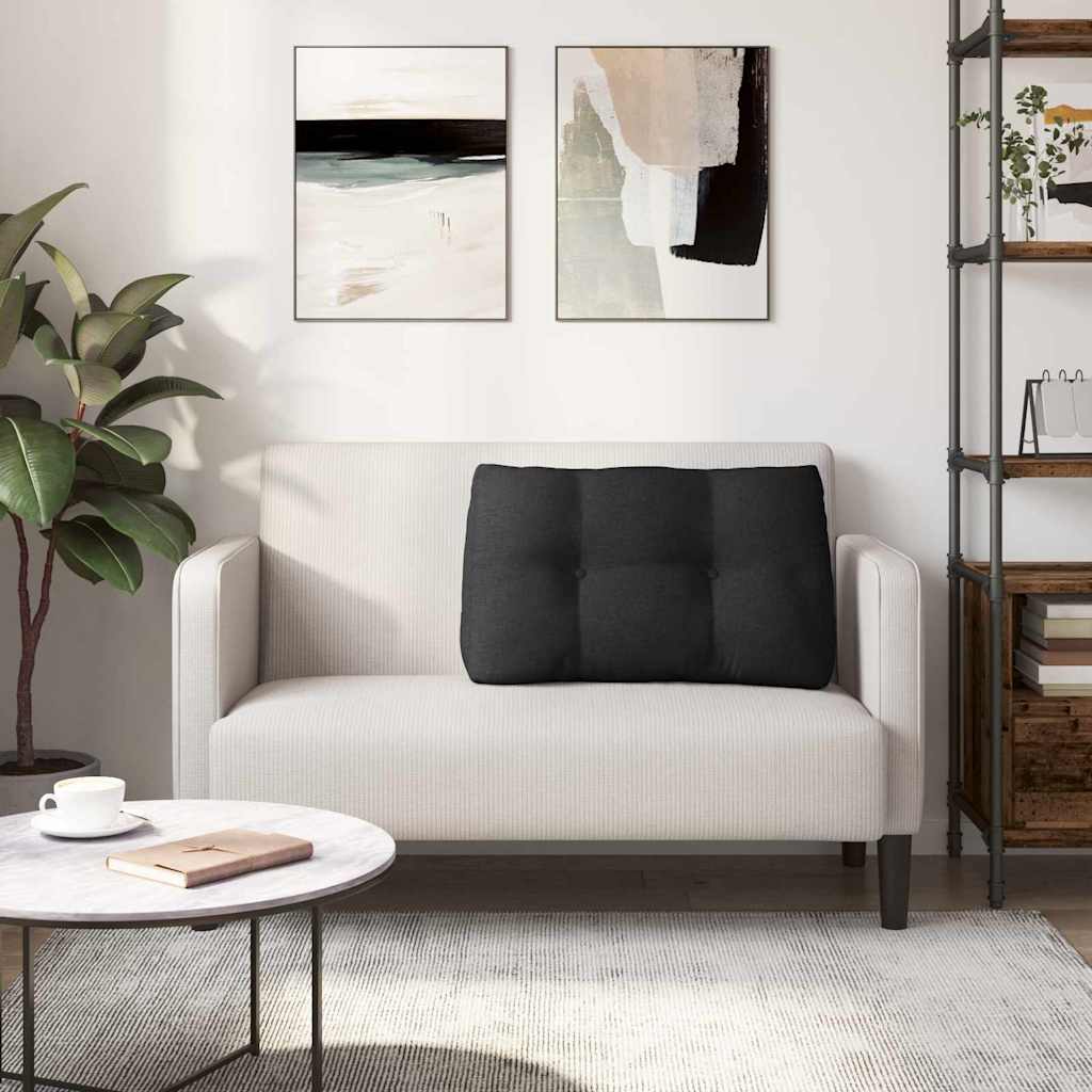 Cuscino per Schiena Nero 80 x 24 x 50 cm Tessuto