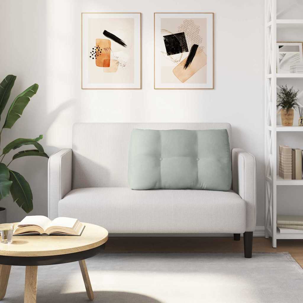 Cuscino per Schiena Grigio chiaro 80 x 24 x 50 cm Velluto