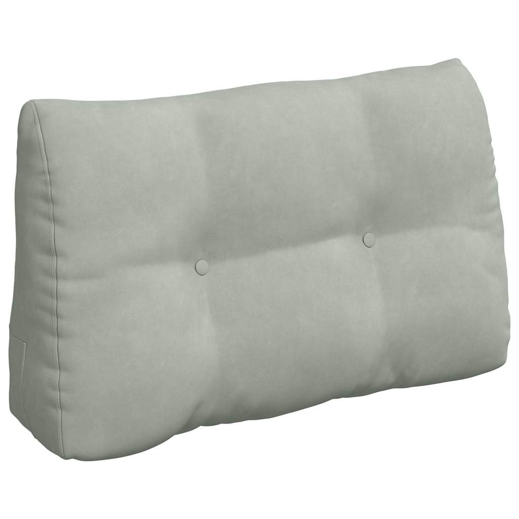 Cuscino per Schiena Grigio chiaro 80 x 24 x 50 cm Velluto