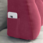 Cuscino per Schiena Rosso Vino 80 x 24 x 50 cm Velluto