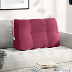 Cuscino per Schiena Rosso Vino 80 x 24 x 50 cm Velluto