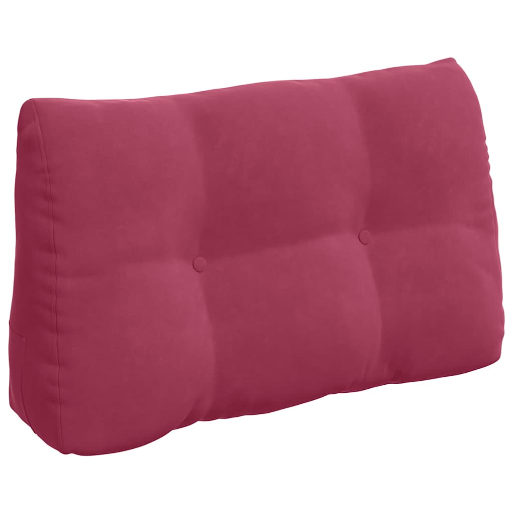 Cuscino per Schiena Rosso Vino 80 x 24 x 50 cm Velluto