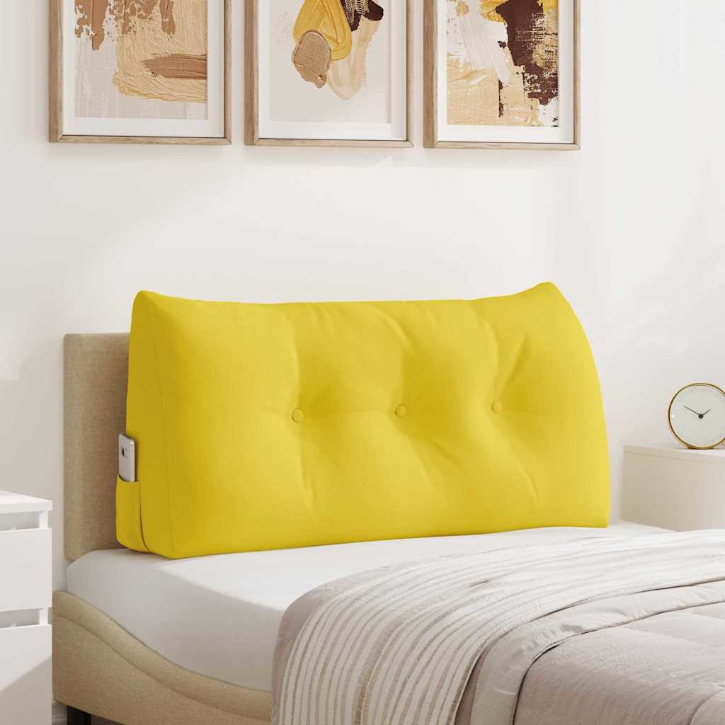 Cuscino per Schiena Giallo Chiaro 100 x 24 x 50 cm Tessuto
