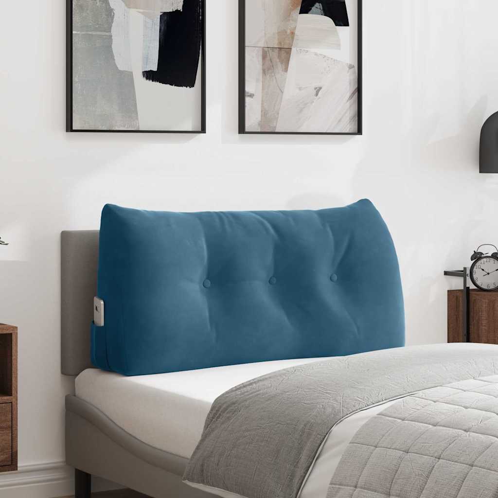 Cuscino per Schiena Blu 100 x 24 x 50 cm Velluto