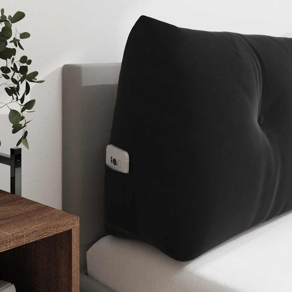 Cuscino per Schiena Nero 100 x 24 x 50 cm Velluto