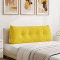 Cuscino per Schiena Giallo Chiaro 120 x 24 x 50 cm Tessuto