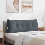 Cuscino per Schiena Grigio scuro 120 x 24 x 50 cm Velluto
