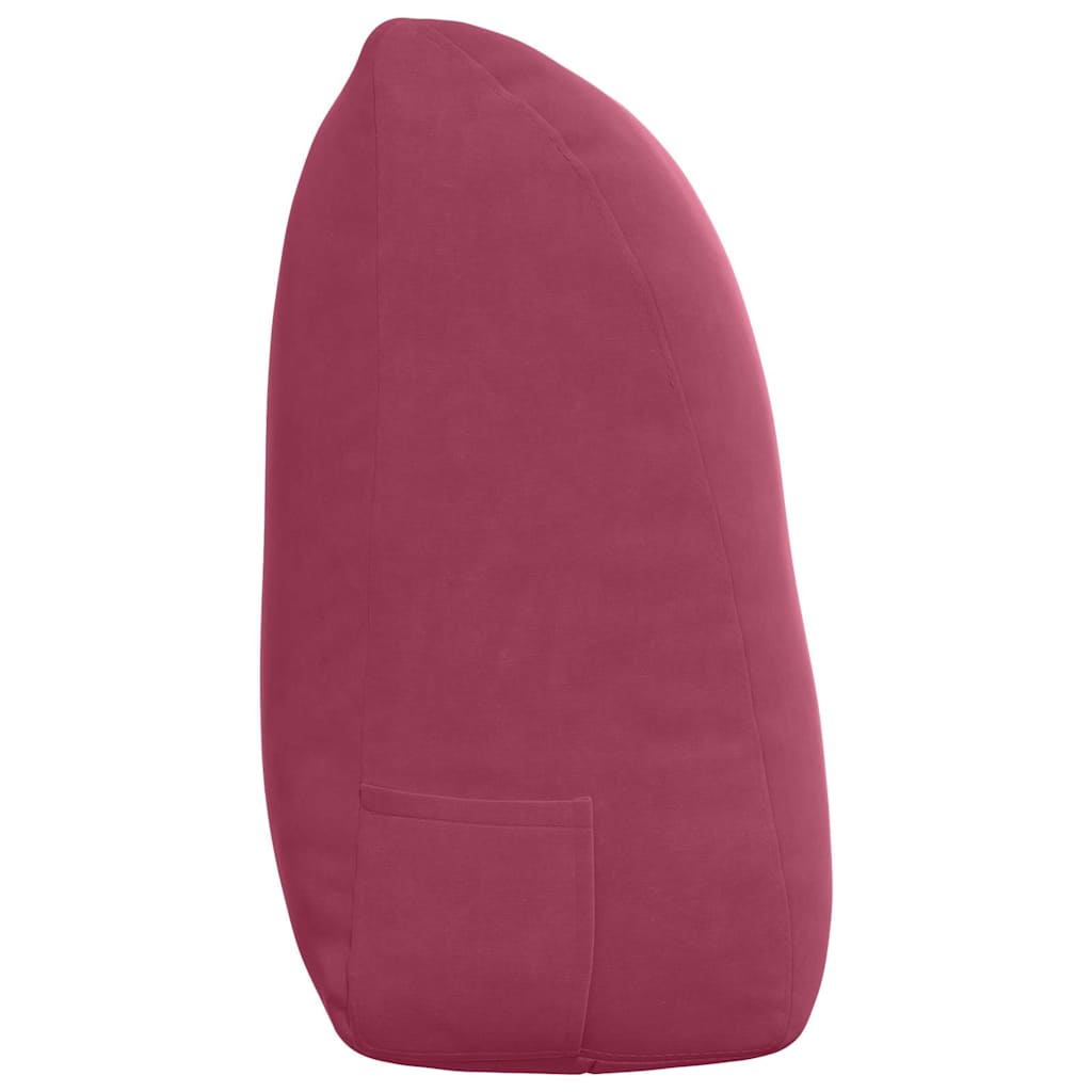 Cuscino per Schiena Rosso Vino 120 x 24 x 50 cm Velluto