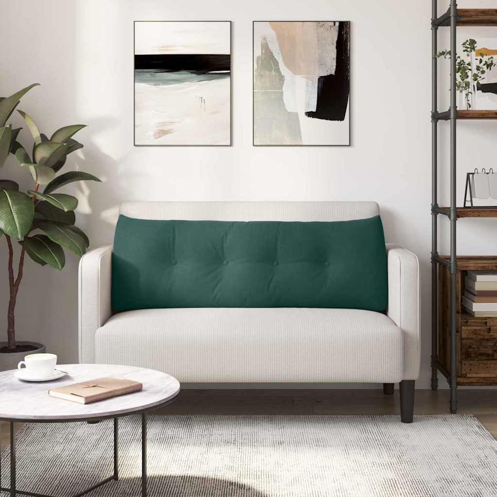 Cuscino per Schiena Verde Scuro 140 x 24 x 50 cm Velluto