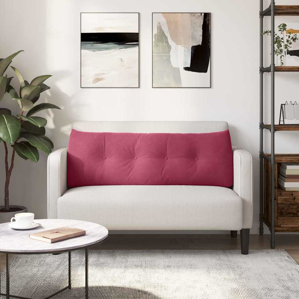 Cuscino per Schiena Rosso Vino 140 x 24 x 50 cm Velluto