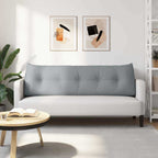 Cuscino per Schiena Grigio chiaro 160 x 24 x 50 cm Tessuto