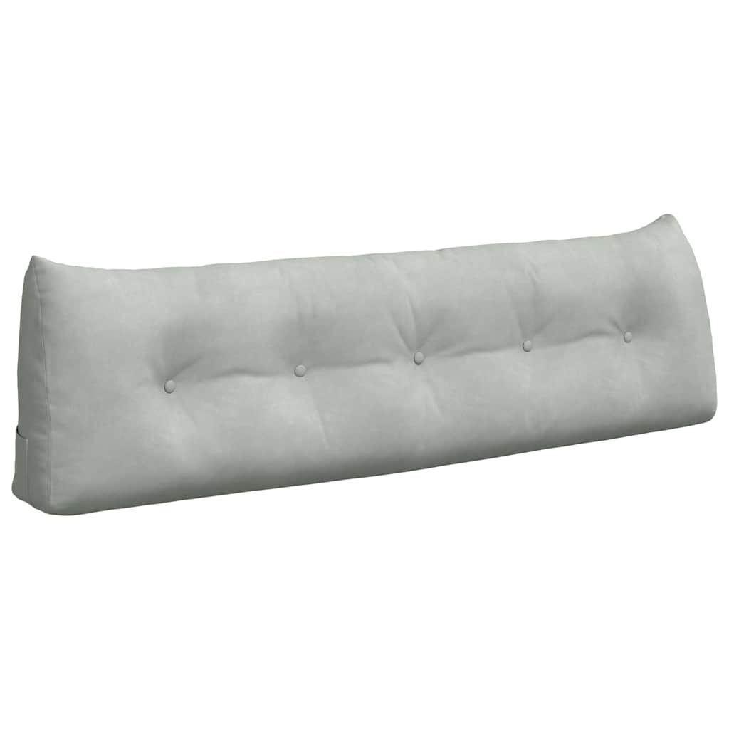 Cuscino per Schiena Grigio chiaro 160 x 24 x 50 cm Velluto