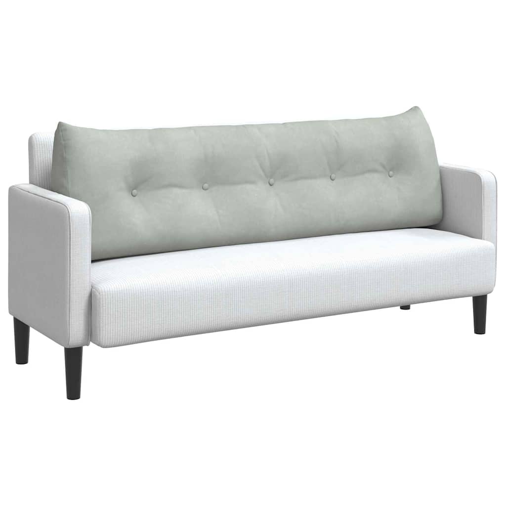 Cuscino per Schiena Grigio chiaro 160 x 24 x 50 cm Velluto