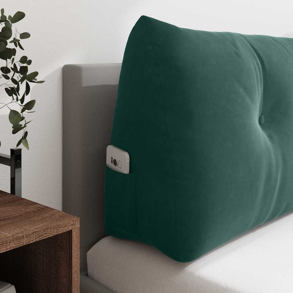 Cuscino per Schiena Verde Scuro 160 x 24 x 50 cm Velluto