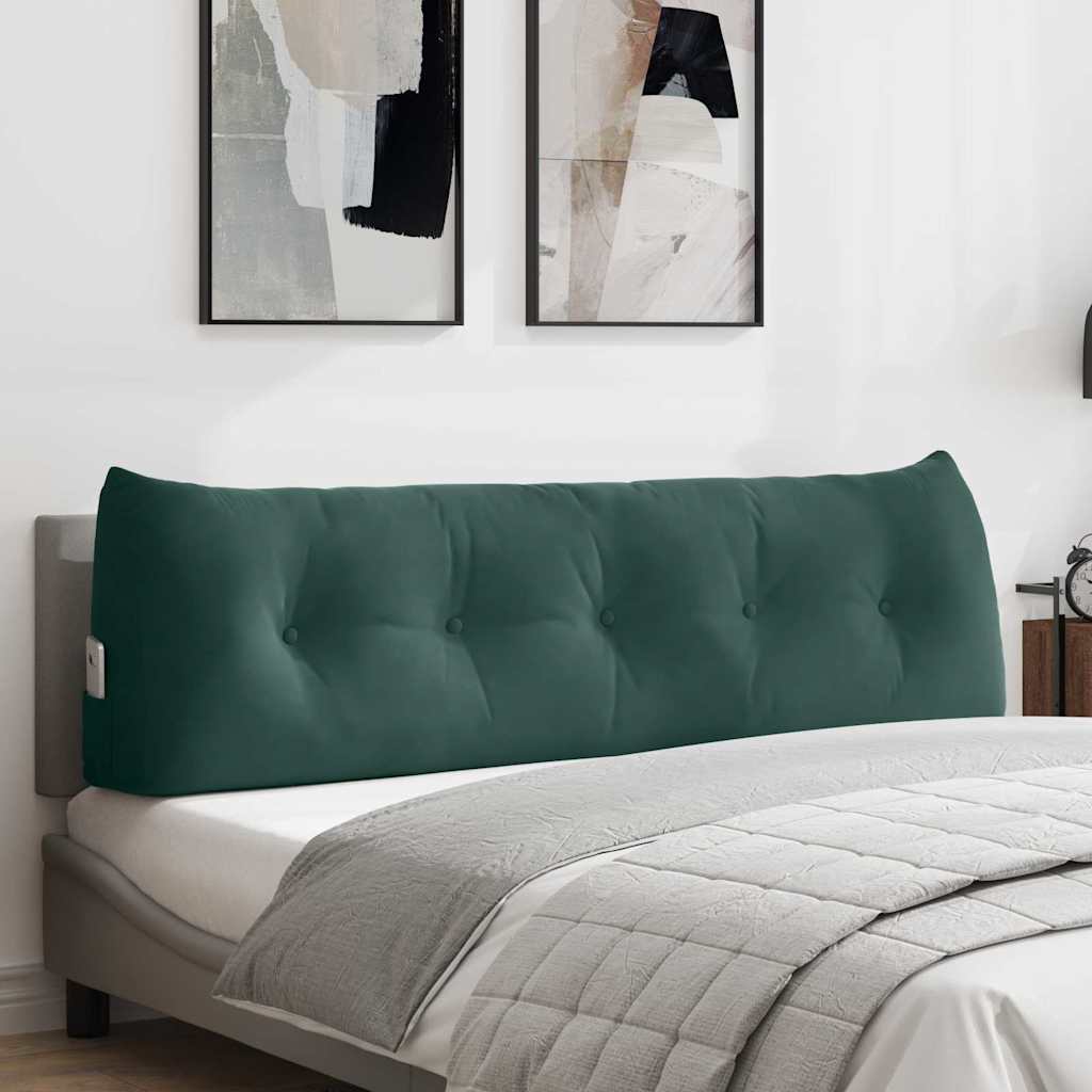 Cuscino per Schiena Verde Scuro 160 x 24 x 50 cm Velluto