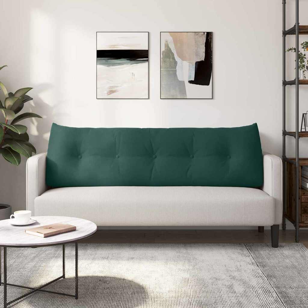 Cuscino per Schiena Verde Scuro 160 x 24 x 50 cm Velluto