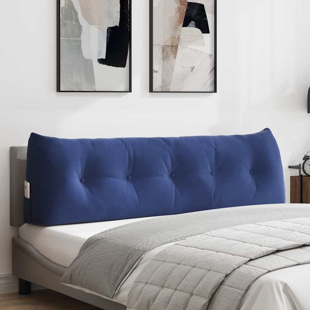 Cuscino per Schiena Blu Polizia 160 x 24 x 50 cm Velluto