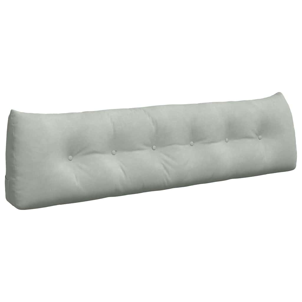Cuscino per Schiena Grigio chiaro 180 x 24 x 50 cm Velluto