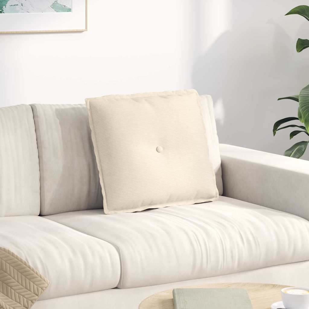 Cuscino per Schiena Crema 50 x 45 cm Tessuto in Cords
