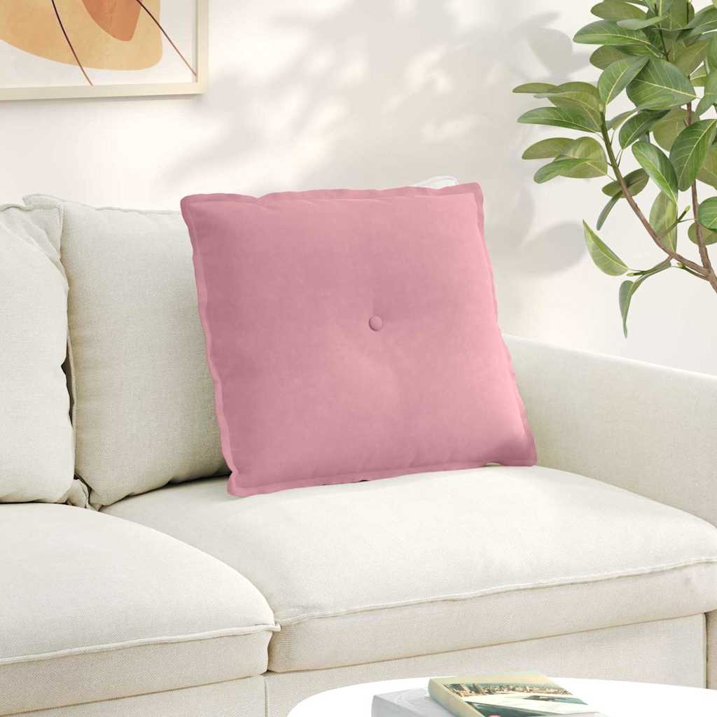 Cuscino per Schiena Rosa 60 x 50 cm Tessuto in Cords