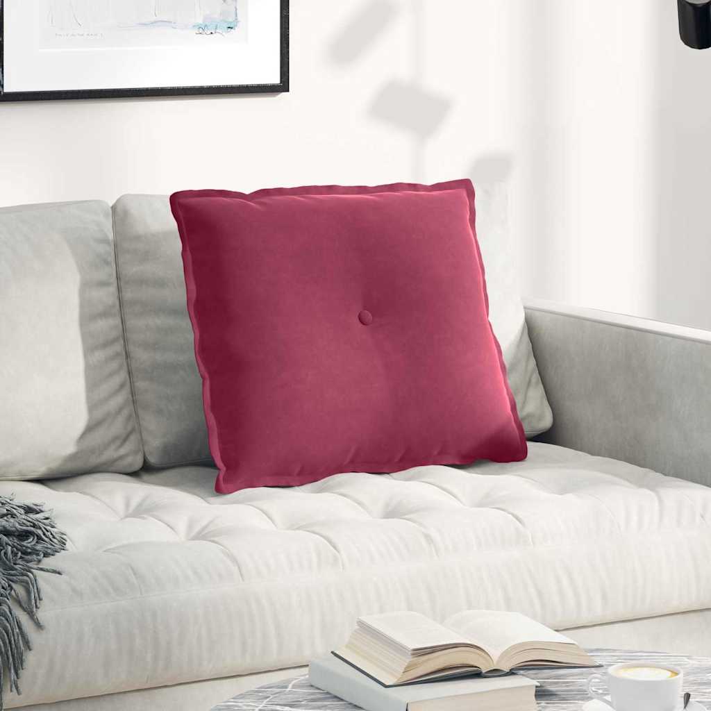 Cuscino per Schiena Rosso Vino 60 x 50 cm Tessuto in Cords