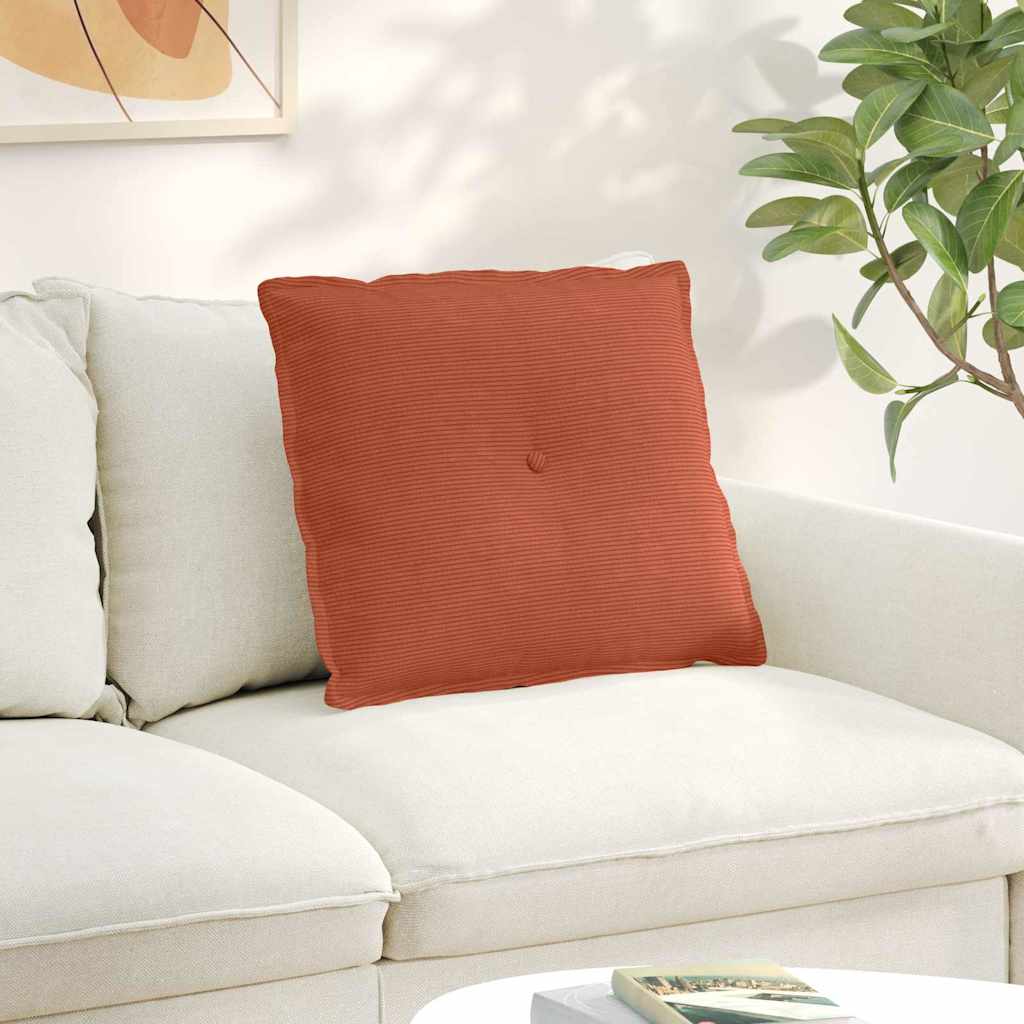 Cuscino per Schiena Rosso Arancio 60 x 50 cm Tessuto in Cords