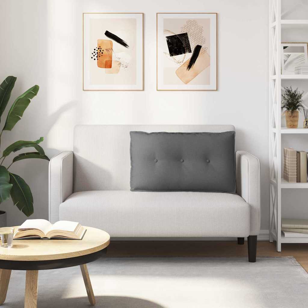 Cuscino per Schiena Grigio scuro 80 x 19 x 50 cm Tessuto