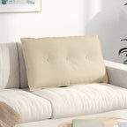 Cuscino per Schiena Crema 80 x 19 x 50 cm Tessuto