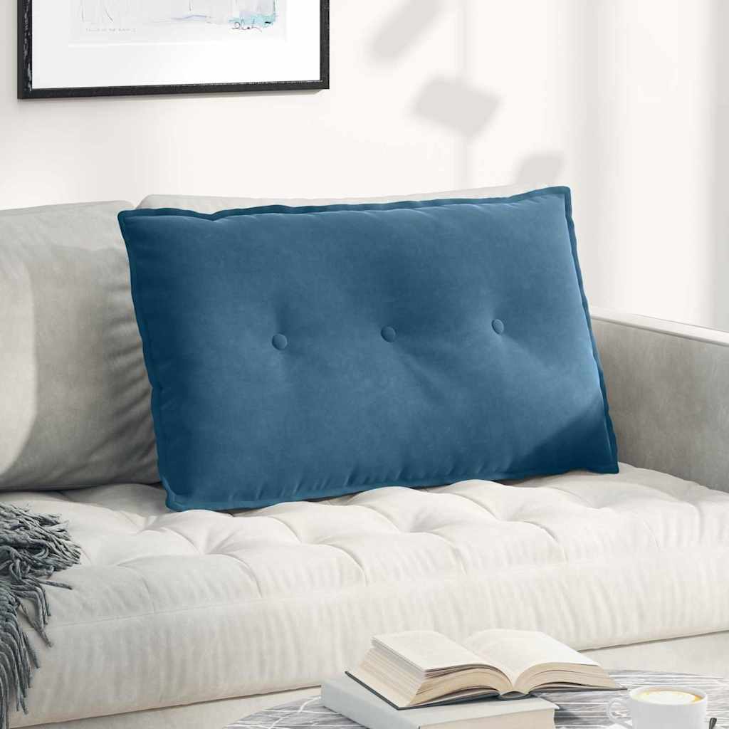 Cuscino per Schiena Blu 80 x 50 cm Tessuto in Cords