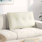 Cuscino per Schiena Crema 80 x 50 cm Tessuto in Cords