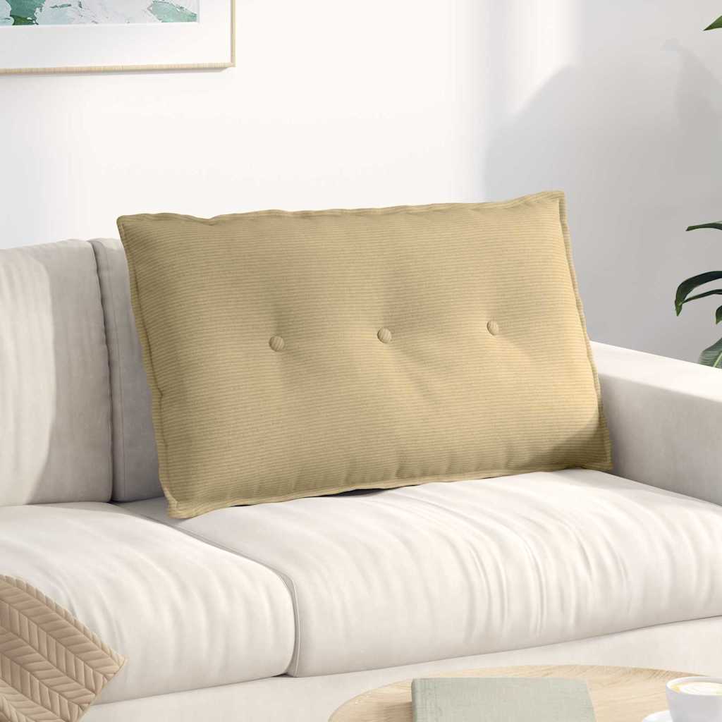 Cuscino per Schiena Grigio Verde 80 x 50 cm Tessuto in Cords