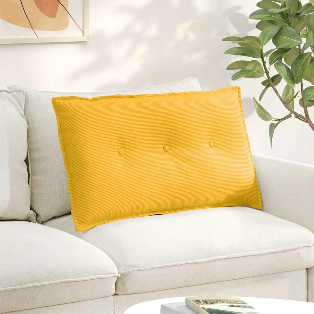 Cuscino per Schiena Giallo Chiaro 80 x 50 cm Tessuto in Cords