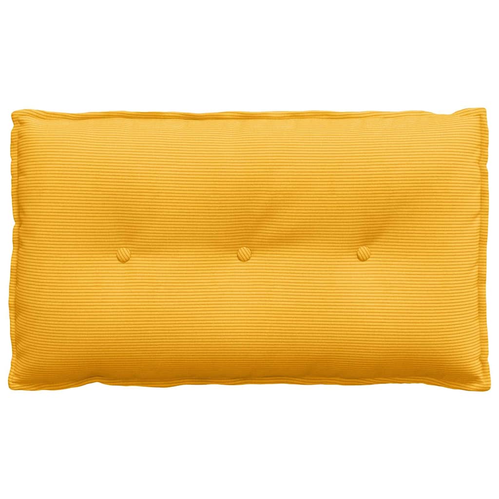 Cuscino per Schiena Giallo Chiaro 80 x 50 cm Tessuto in Cords
