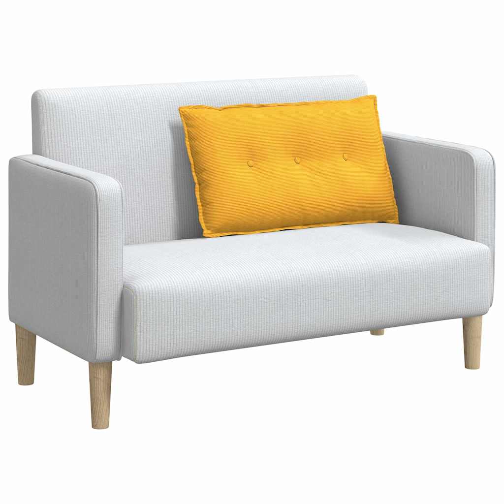 Cuscino per Schiena Giallo Chiaro 80 x 50 cm Tessuto in Cords